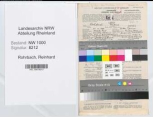 Entnazifizierung Reinhard Rohrbach, geb. 25.04.1899 (Bankdirektor)