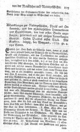 : Abhandlungen zur Naturgeschichte, Physik und Oekonomie. Bd.1.,T.1.