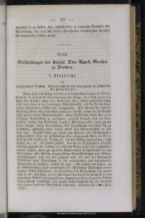 XVIII. Entscheidungen des Königl. Ober-Appell.-Gerichts zu Dresden