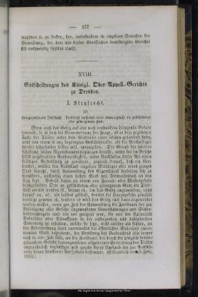 XVIII. Entscheidungen des Königl. Ober-Appell.-Gerichts zu Dresden