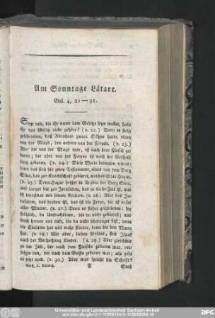 Am Sonntage Lätare. Gal. 4, 21-31.