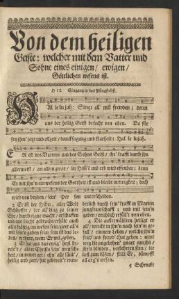 Von dem heiligen Geiste: welcher mit dem Vatter und Sohne eines einigen/ ewigen/ Göttlichen wesens ist.