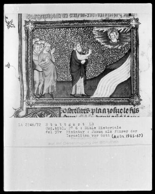 Bible Historiale — Gott erscheint Josua, Folio 97verso