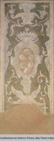 Serie von Sgraffiti mit Groteskendekoration, Jagdszenen und Wappen der Medici und Lorena