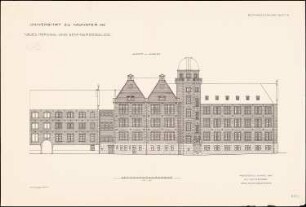 Universität Münster Hörsaal- und Seminargebäude: Aufriss Westansicht 1:100