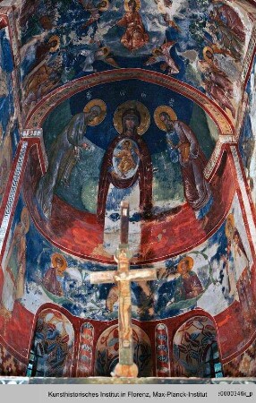 Die Ausmalung der Sankt Georgskirche : Die Nikopoia zwischen den Heiligen Peter und Paul