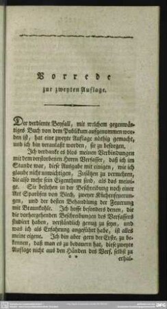 Vorrede zur zweyten Auflage