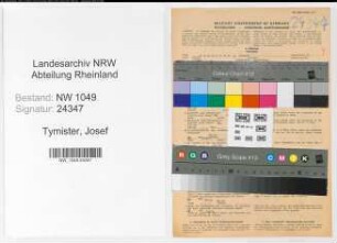 Entnazifizierung Josef Tymister , geb. 29.03.1893 (Justizbeamter)