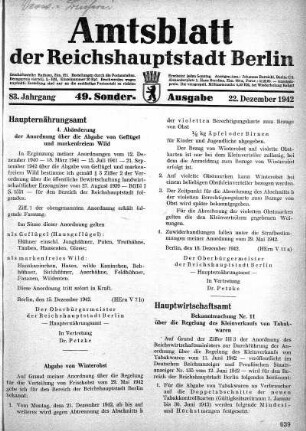 49. Sonder-Ausgabe, 22. Dezember 1942