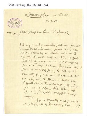 Brief an Richard Dehmel