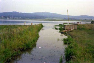 Weißenstadt: Egersee [Weißenstädter See] mit Egerzufluss und Schneeberg