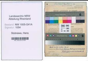 Entnazifizierung Hans Stobrawa , geb. 02.04.1915 (Bahnpolizist)