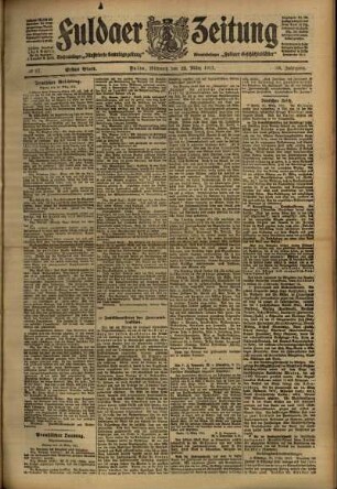 Erste Ausgabe vom Mittwoch, den 22. März 1911.