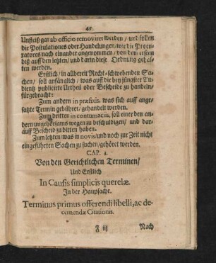 Cap. 3. Von den Gerichtlichen Terminen.