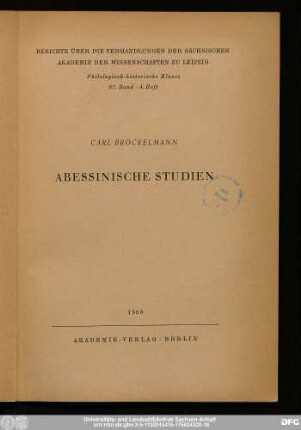 Abessinische Studien