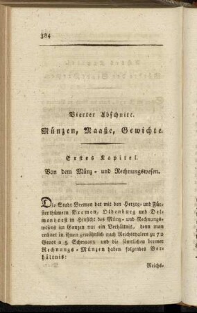 Vierter Abschnitt. Münzen, Maaße, Gewichte.