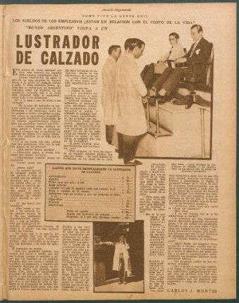 Gastos que tiene mensualmente un lustrador de calzado [Relación de costes]
