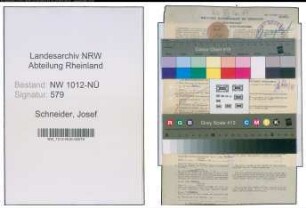 Entnazifizierung Josef Schneider , geb. 17.02.1879 (Schaffner)