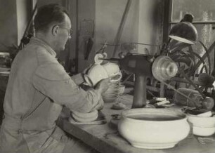 Produktion, Schleiferei, Porzellanmanuf. Meißen