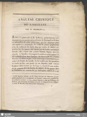 Analyse Chimique De L'Euclase