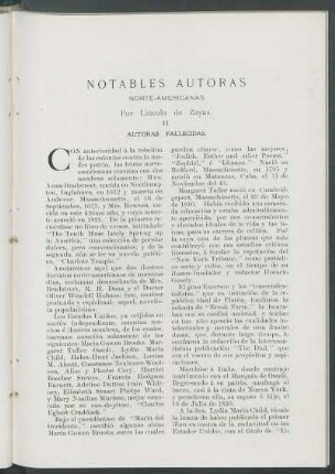 Notables autoras norte-americanas. : II - Autoras fallecidas.