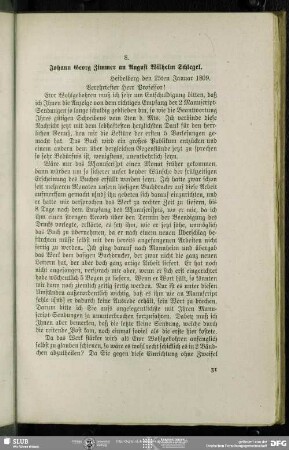Johann Georg Zimmer an August Wilhelm von Schlegel, Heidelberg, 25.01.1809