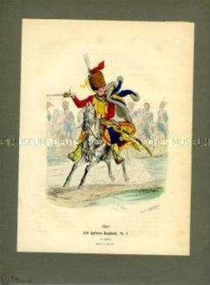 Offizier, Husaren-Regiment H 2, Preußen 1741/1786. Aus Lange/Menzel: Die Soldaten Friedrichs des Großen.