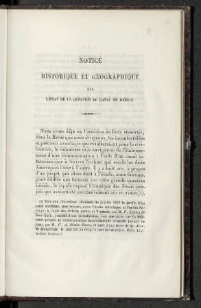 Notice historique et geographique sur l'état de la question du canal du darien.