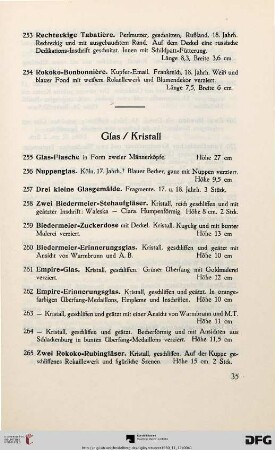 Glas, Kristall (Nr. 255-296)