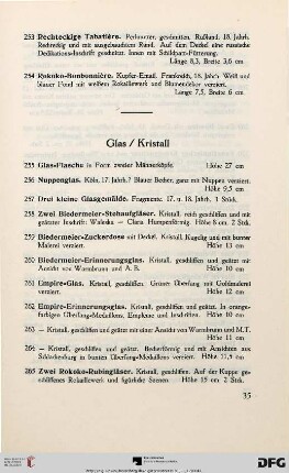 Glas, Kristall (Nr. 255-296)