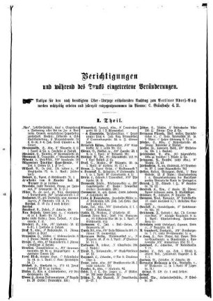 Berichtigungen und während des Drucks eingetretene Veränderungen