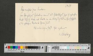 Briefkarte an Werner von Melle