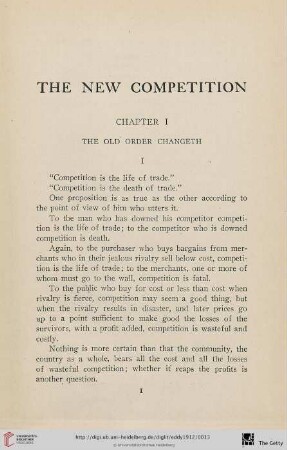 Chapter I: The old order changeth