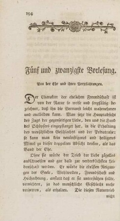 Fünf und zwanzigste Vorlesung
