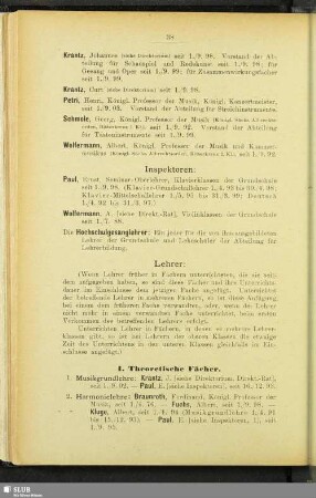 I. Theoretische Fächer