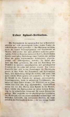 Physiologische, pathologische und medicinische-praktische Untersuchungen über die Spinal-Irritation