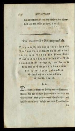 Die maurerische Rettungsanstalt