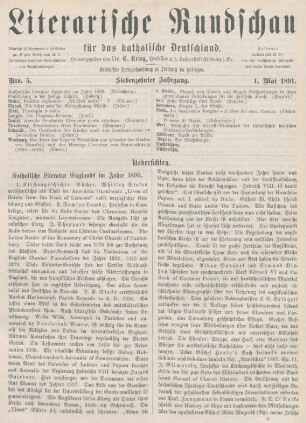 129-134 Katholische Literatur Englands im Jahre 1890