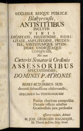 1-2, Ecclesiae Reique Publicae Blabyrensis ...