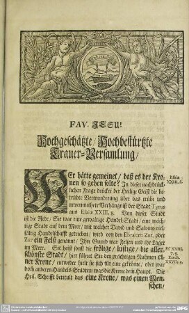 Hochgeschätzte, Hochbestürtzte Trauer-Versamlung