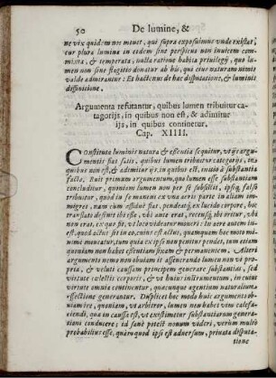 Argumenta refutantur, quibus lumen tribuitur catagorijs, in quibus non est, & adimitur ijs, in quibus continetur. Cap. XIIII.