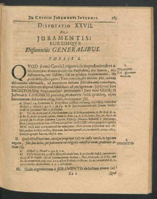 Disputatio XXVII. De Iuramentis: Eorumque Differentiis Generalibus.