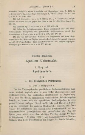 Zweiter Abschnitt. Quellen-Uebersicht.