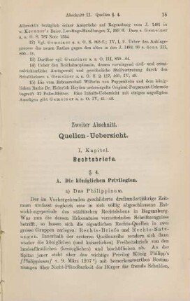 Zweiter Abschnitt. Quellen-Uebersicht.
