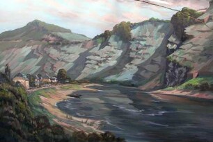 Ansicht des Felsmassivs Moselloreley bei Piesport
