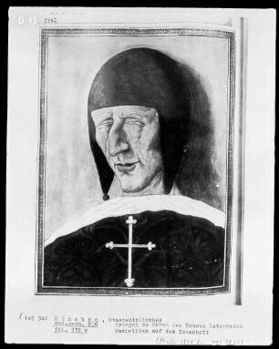 Spiegel der Ehren des Hauses Österreich — Totenportrait Maximilians, Folio 338verso