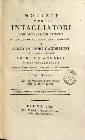 Notizie istoriche degli intagliatiori, 5