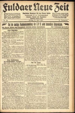 Ausgabe vom Freitag, den 21. April 1922.