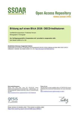 Bildung auf einen Blick 2019: OECD-Indikatoren