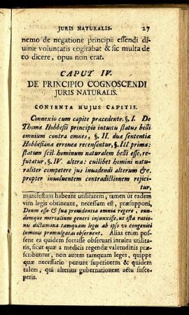 Caput IV. De Principio Cognoscendi Juris Naturalis.